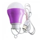 LED Лампа 5 Ватт із кабелем USB. Портативна світлодіодна USB лампочка від павербанка 5W, світильник нічник Фіолетова - зображення 1