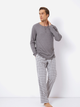 Piżama (bluza + spodnie) Aruelle Stefan pajama long 2XL Szara (5905616145402) - obraz 1