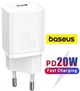 20W зарядний пристрій Baseus Charger для Iphone, Apple, Samsung, Xiaomi швидка зарядка PD біла - зображення 1