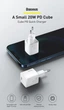 20W зарядний пристрій Baseus Charger для Iphone, Apple, Samsung, Xiaomi швидка зарядка PD біла - зображення 13