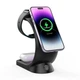 Док-станція 4в1 Magnetic Wireless Charger для iPhone 15/14/13/12 MagSafe, AirPods, Apple Watch (black) - зображення 7