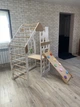 Спортивный комплекс Домик + Роликовая Горка + 2х стороння Горка 155см Белый и натуральное дерево - изображение 13