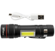 Аккумуляторный карманный фонарик BL-520 с боковым диодом СОВ (заряд от USB) Черный - изображение 4