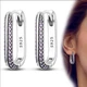 Сережки срібло. маленькими цирконами стиль Pandora 1190 -COPY- - зображення 1
