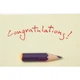 Открытка авторская с аппликацией "Карандаши Congratulations" светло-зелёная без дарственной надписи - изображение 2