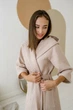 Халат женский вафельный COSY с капюшоном XL беж 202 - изображение 1