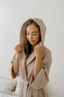 Халат женский вафельный COSY с капюшоном 2XL беж 202 - изображение 3