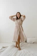 Халат женский вафельный COSY с капюшоном XL беж 202 - изображение 8