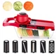 Мультислайсер-овощерезка Mandoline Slicer 6 in 1 c контейнером Красный (Mand36) - изображение 1