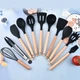 Набір кухонного приладдя Kitchenware Set 19 предметів (ножі, аксесуари, підставка) чорний - зображення 6