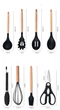 Набір кухонного приладдя Kitchenware Set 19 предметів (ножі, аксесуари, підставка) чорний - зображення 11
