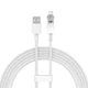 Кабель Baseus Explorer Series Fast Charging Cable with Smart Temperature Control USB to iP 2.4A (CATS010102) 2m White - зображення 2