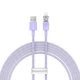 Кабель Baseus Explorer Series Fast Charging Cable with Smart Temperature Control USB to iP 2.4A (CATS010105) 2m Purple - зображення 1