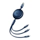 Кабель Baseus Bright Mirror 2 Series Retractable 3-in-1 Fast Charging Data Cable USB to M+L+C 3.5A (CAMJ010003) 1.1m Blue - изображение 2