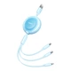 Кабель Baseus Bright Mirror 2 Series Retractable 3-in-1 Fast Charging Data Cable USB to M+L+C 3.5A (CAMJ010017) 1.1m Sky Blue - зображення 2