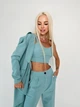 Женский класический костюм-тройка Fashion с топом 48 фисташковый - изображение 2