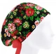 Медицинская шапочка женская HeadwearUniverse универсальная принт Цветочки на чёрном - изображение 1