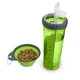 Пляшка для тварин RIAS Snack-Duo для води та корму зі складаною мискою Green (3_03743) - зображення 1