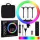 Кільцева світлодіодна LED лампа RIAS MJ18 RGB 45см Різнокольорова на 3 держателя USB дротове управління - зображення 4