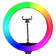 Кільцева світлодіодна LED лампа RIAS MJ38 RGB 38см Різнобарвна з держателем USB управління на проводі - зображення 1