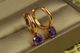 Сережки Xuping Jewelry кільце з фіолетовим каменем 2.1 см золотисті - зображення 2