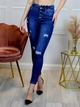 Jeansy skinny damskie Merribel Bohoola L Granatowe (5907621631529) - obraz 1