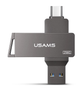 Металева USB Флешка 2в1 256GB Type-C/USB 3.0 для телефону комп'ютера USAMS USB3.0 US-ZB202 Сірий - зображення 3