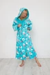 Женский халат теплый с капюшоном длинный на запах махра велсофт Art fashion 115k XXL Бирюзовый - изображение 1