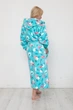 Женский халат теплый с капюшоном длинный на запах махра велсофт Art fashion 115k XXL Бирюзовый - изображение 3