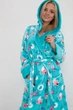 Женский халат теплый с капюшоном длинный на запах махра велсофт Art fashion 115k XXL Бирюзовый - изображение 4