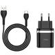 МЗП Hoco C12Q Smart QC3.0 3A (1USB-A) + кабель USB to Type-C Черный - зображення 2