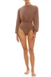 Купальник суцільний з рукавами Agua Bendita S Коричневий (8457light-brown) - зображення 1
