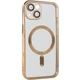 Чехол хромовый Fibra Chrome with MagSafe с закрытой камерой для Apple iPhone 13 Mini Gold - изображение 7