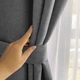 Короткі темні однотонні штори для кухні Adagio Windows Decor у розмірах 1,4 х1,7м -2шт, щільні сірі фіранки з підхватами - изображение 2