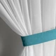 Короткий білий тюль з бірюзовою окантовкою для кухні Adagio Windows Decor у розмірах 2,8 х1,6м, легка кухонна штора з підхватом - изображение 2