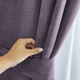 Короткі стильні однотонні штори для кухні Adagio Windows Decor у розмірах 1,4х1,7м -2шт, щільні фіолетові фіранки з підхватами - зображення 2