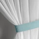 Короткий білий тюль з мятно-голубою окантовкою для кухні Adagio Windows Decor у розмірах 2,8 х1,6м, легка кухонна штора з підхватом - изображение 3