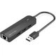 Хаб USB 4-Port USB 3.0 Hub With Power Supply +RJ45 0.15M Black CHLBB - зображення 1