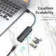 Хаб USB 4-Port USB 3.0 Hub With Power Supply +RJ45 0.15M Black CHLBB - зображення 2