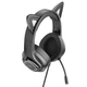 Наушники проводные полноразмерные Hoco W107 Сat ear игровые с микрофоном и подсветкой Jack 3.5 / USB розовые - изображение 5