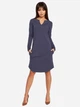 Sukienka tunika damska elegancka BeWear B017 86822 M Niebieska (5902041177084) - obraz 3