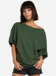 Bluza damska bez kaptura BeWear B079 87053 2XL-3XL Zielona (5903068415876) - obraz 1