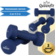 Набор гантелей неопреновых Queenfit 2х2 кг (4 кг) темно-синий. Круглые, для фитнеса, аэробики, дома - изображение 2