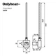 ТЕН для рушникосушки Onlyheat Onyx Black Pro 0.6 кВт з трійником (прихований монтаж) - изображение 4