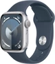 Smartwatch Apple Watch Series 9 GPS 41mm Silver Aluminium Case with Storm Blue Sport Band - M/L (MR913) - obraz 1