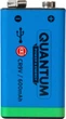 Акумулятори літій-іонний Quantum USB Li-ion CR9V, 600mAh plastic case, 1 шт/уп - изображение 1