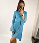 Туника пляжная женская ажурная вязаная голубая One size - изображение 2