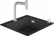 Кухонная мойка гранит HANSGROHE C51-F450-06 черный графит с смесителем хром 43217000 - изображение 1