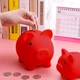 Копилка свинка красная (пластиковая) Piggly bank - изображение 1