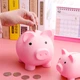 Копилка свинка ярко-розовая (пластиковая) Piggly bank - изображение 1